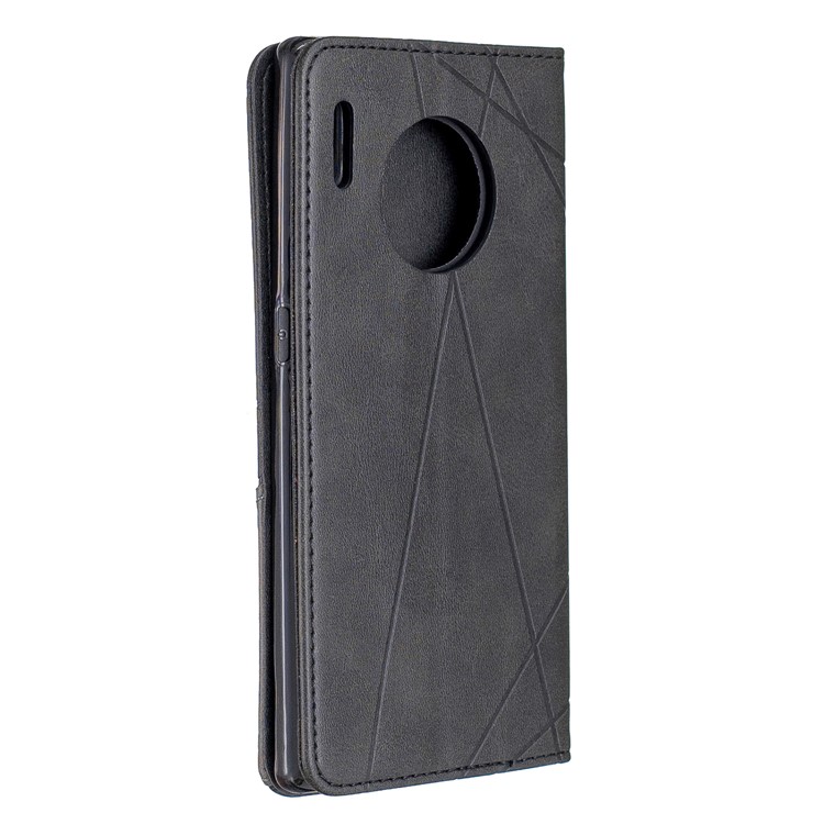 Geometric Pattern Leather Card Holder Phone Case with Stand Covering for Huawei Mate 30 Pro - Black-3