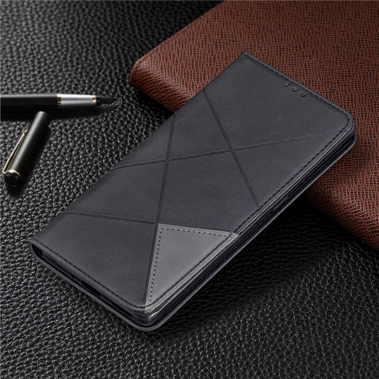 Geometric Pattern Leather Card Holder Phone Case with Stand Covering for Huawei Mate 30 Pro - Black-8