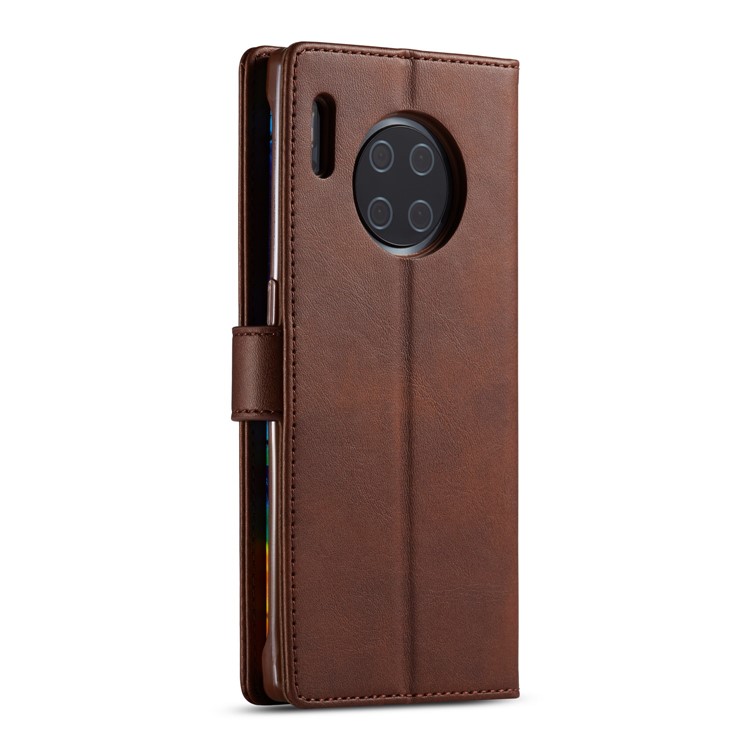 LC.IMEEKEPU Leather Flip Wallet Casing for Huawei Mate 30 Pro - Coffee-3