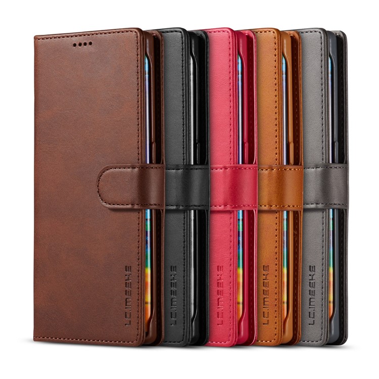 LC.IMEEKEPU Leather Flip Wallet Casing for Huawei Mate 30 Pro - Coffee-9