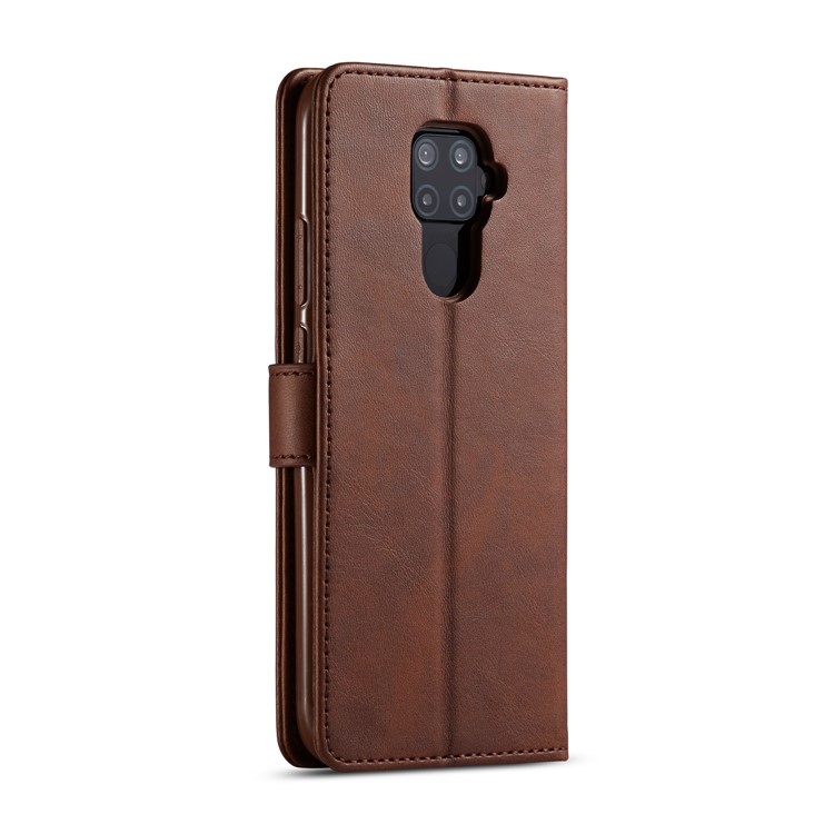 LC.IMEEKEPU Leather Protective Flip Shell for Huawei Mate 30 Lite / nova 5i Pro - Coffee-3