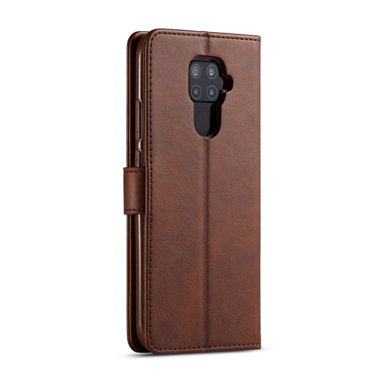 LC.IMEEKEPU Leather Protective Flip Shell for Huawei Mate 30 Lite / nova 5i Pro - Coffee-3