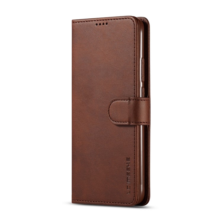 LC.IMEEKEPU Leather Protective Flip Shell for Huawei Mate 30 Lite / nova 5i Pro - Coffee-2