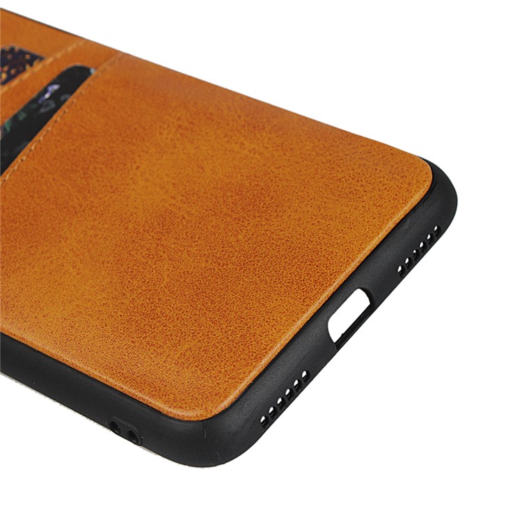 PU Leather+PC Phone Casing Cover for Huawei Y7 (2019) - Brown-8