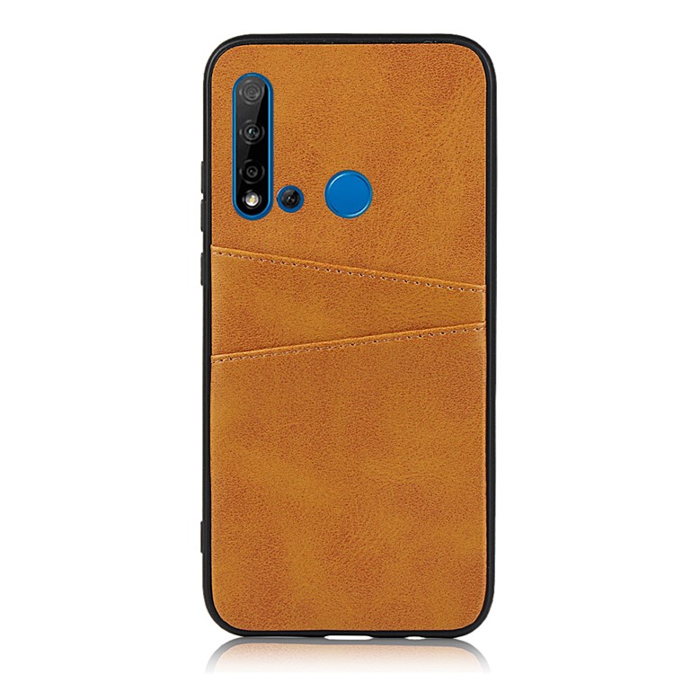 Telefone Pc Couro + PU Tampa Do Invólucro Para Lite Huawei P20 (2019) / Nova 5i - Castanho-2