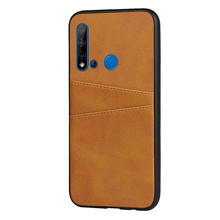 Telefone Pc Couro + PU Tampa Do Invólucro Para Lite Huawei P20 (2019) / Nova 5i - Castanho-3