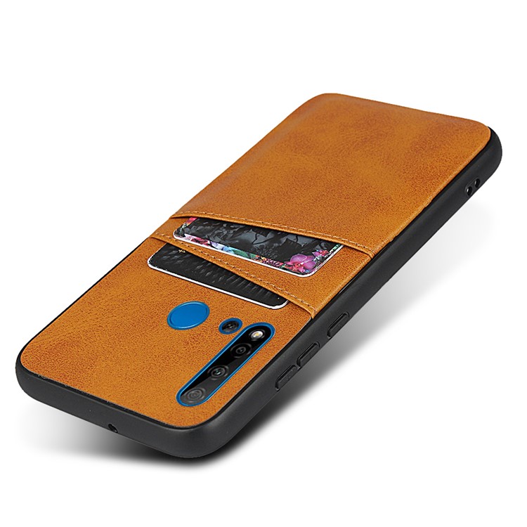 Telefone Pc Couro + PU Tampa Do Invólucro Para Lite Huawei P20 (2019) / Nova 5i - Castanho-5