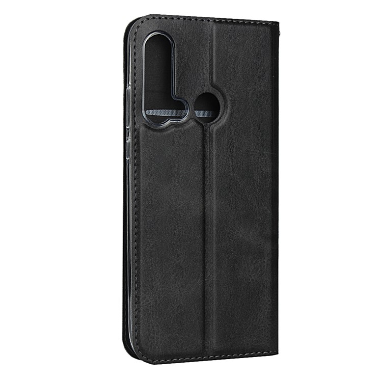 For Huawei nova 5i / P20 lite (2019) TPU+PU Leather Stand Casing with Lanyard - Black-4