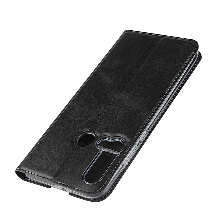 For Huawei nova 5i / P20 lite (2019) TPU+PU Leather Stand Casing with Lanyard - Black-8