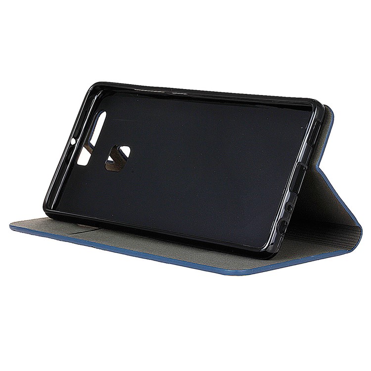 Bi-color Linen Leather Card Holder Cover for Huawei P9 - Dark Grey-5