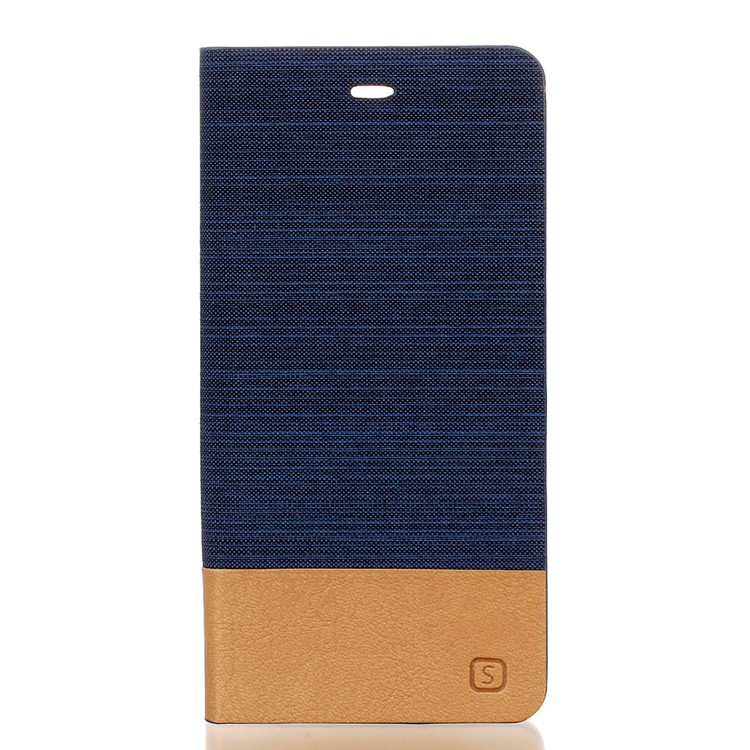 Bi-color Linen Leather Srand Case for Huawei P9 - Dark Blue-1