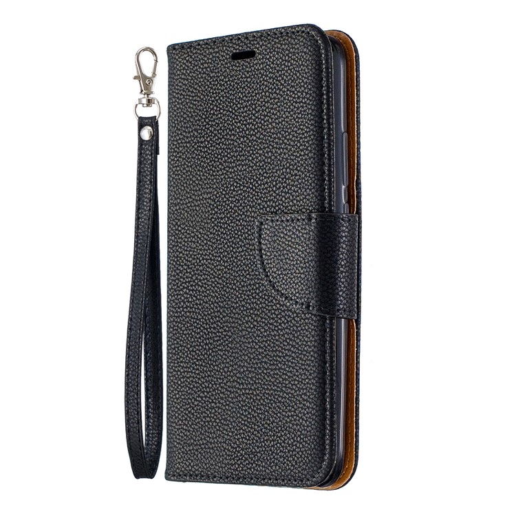 Litchi Skin Wallet Leather Stand Case for Huawei Mate 30 Lite / nova 5i Pro - Black-2