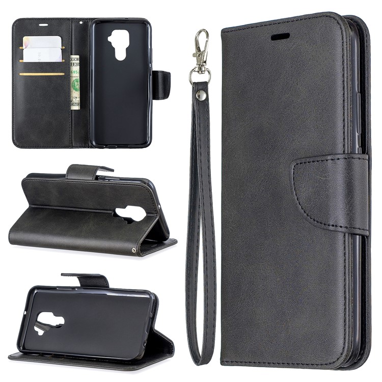 For Huawei Mate 30 Lite / nova 5i Pro PU Leather Wallet Stand Phone Shell - Black-1