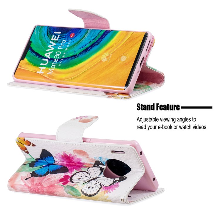 Printing PU Leather Flip Stand Cell Case for Huawei Mate 30 Pro - Butterflies-5