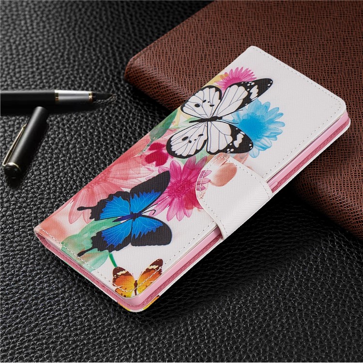 Impresión De Tirón De La PU Del Soporte Del Cuero Celular Para Huawei Compañero De 30 Pro - Mariposas-7