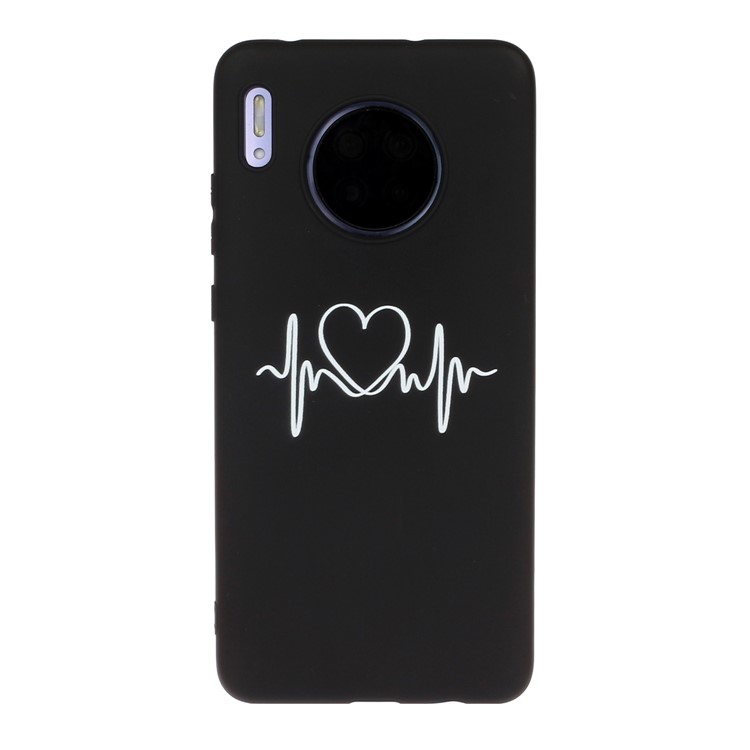 Pattern Printing Matte TPU Back Case for Huawei Mate 30 - Heart-1