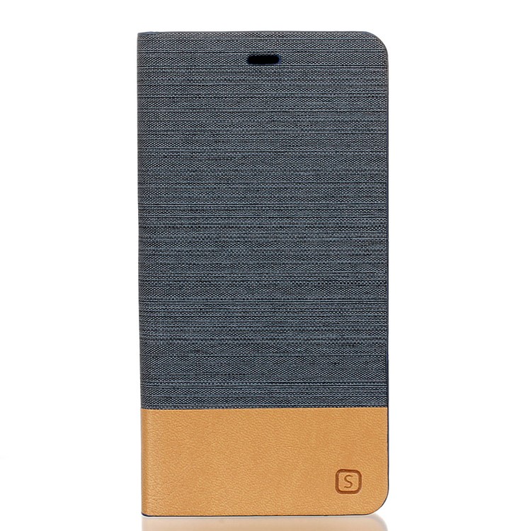 Bi-color Linen Leather Card Slot Cover for Huawei P9 Lite / G9 Lite - Dark Grey