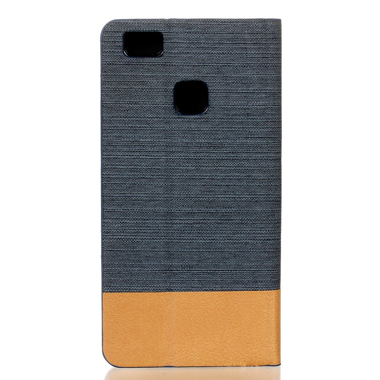 Bicolor Leinen Leder Kartenfach Abdeckung Für Huawei P9 Lite / G9 Lite - Dunkelgrau-2
