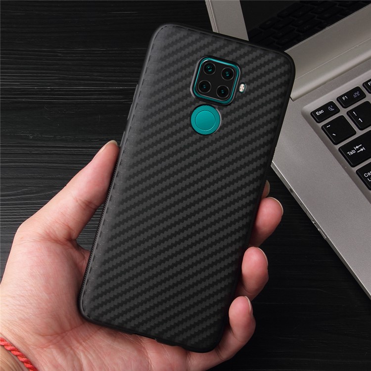 For Huawei Mate 30 Lite / nova 5i Pro Carbon Fiber Surface Soft TPU Mobile Shell - Black-6