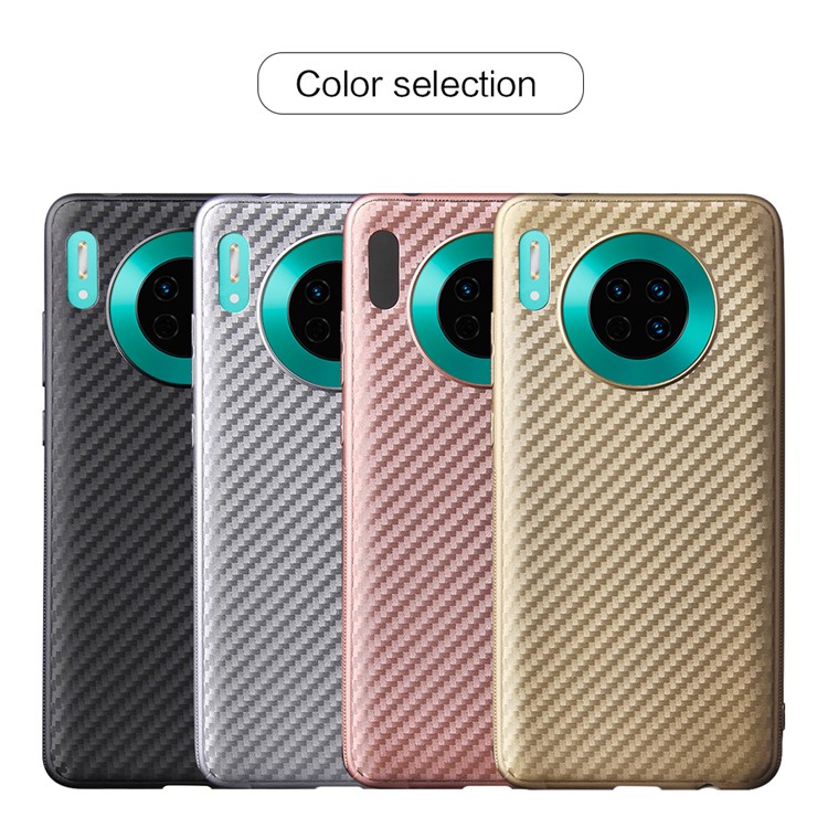 Copertura Della Pelle TPU Cella Carbonio Per Huawei Compagno 30 - Nero-7