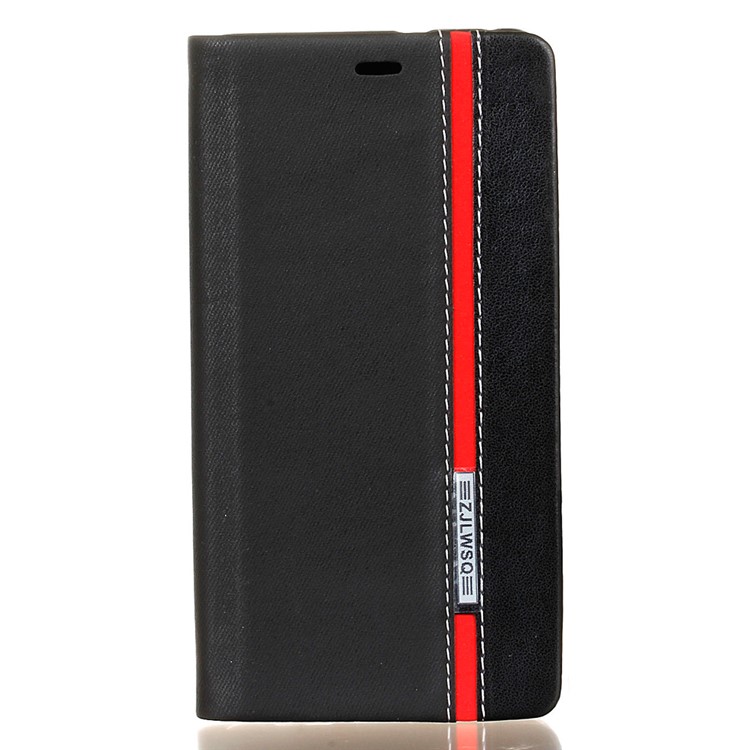 Contrast Color Leather Card Slot Case for Huawei P9 Lite/G9 Lite - Black-1