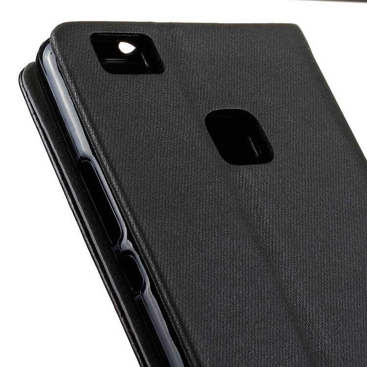 Contrast Color Leather Card Slot Case for Huawei P9 Lite/G9 Lite - Black-3