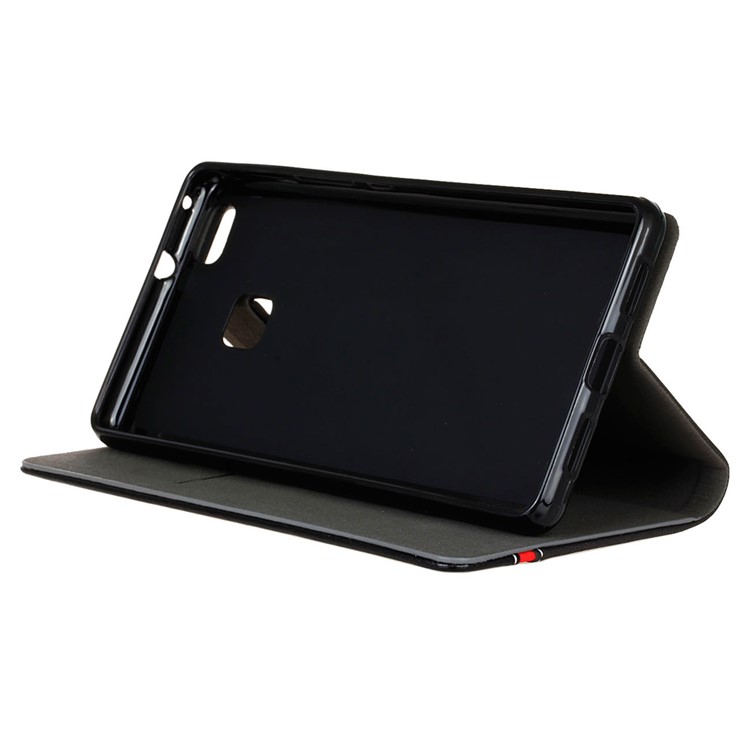 Contrast Color Leather Card Slot Case for Huawei P9 Lite/G9 Lite - Black-5