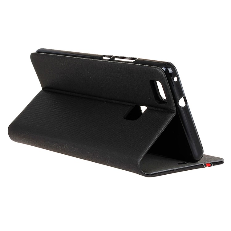 Contrast Color Leather Card Slot Case for Huawei P9 Lite/G9 Lite - Black-6