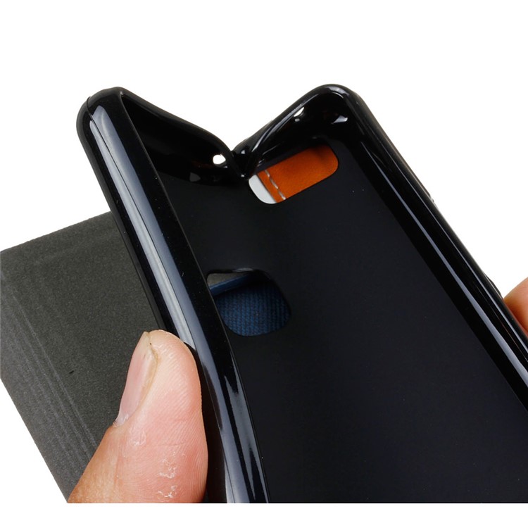 Contrast Color Leather Card Slot Case for Huawei P9 Lite/G9 Lite - Black-8