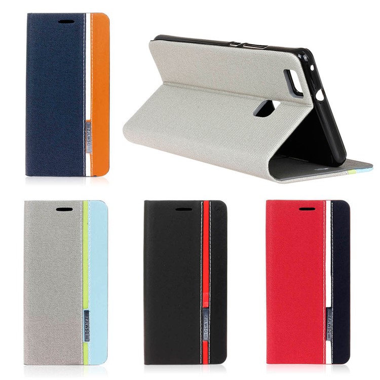 Contrast Color Leather Card Slot Case for Huawei P9 Lite/G9 Lite - Black-9