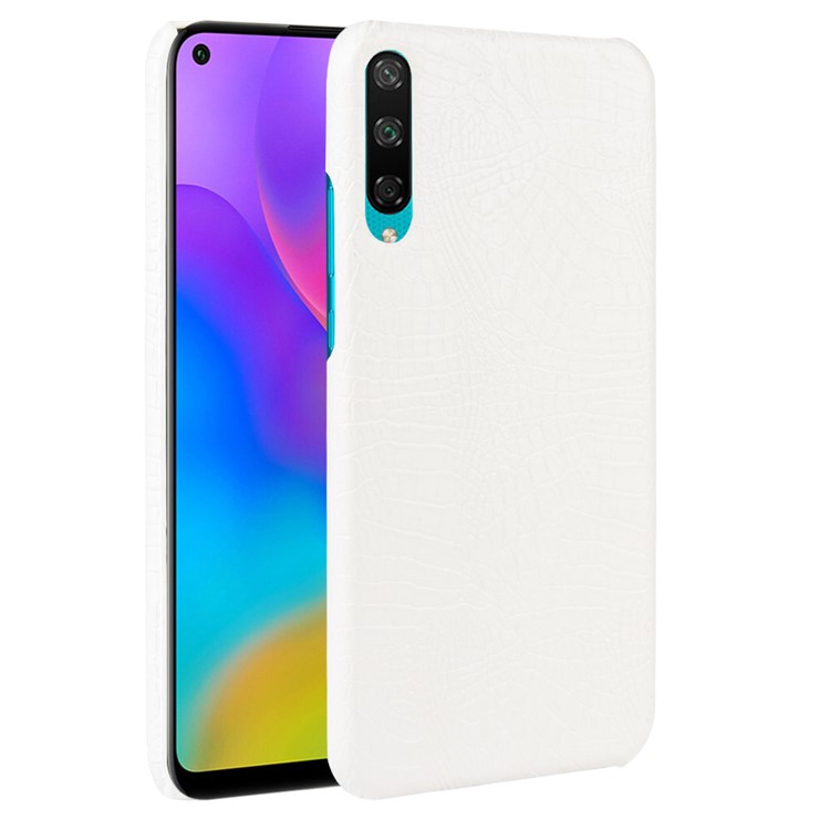Crocodile Skin PU Leather Coated Plastic Shell Case for Huawei Honor Play 3 - White-2