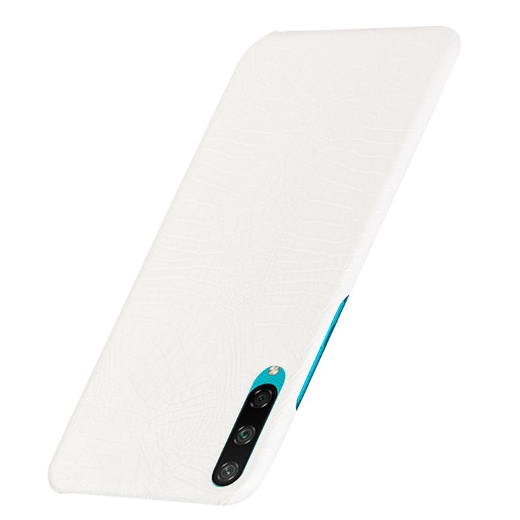 Crocodile Skin PU Leather Coated Plastic Shell Case for Huawei Honor Play 3 - White-3