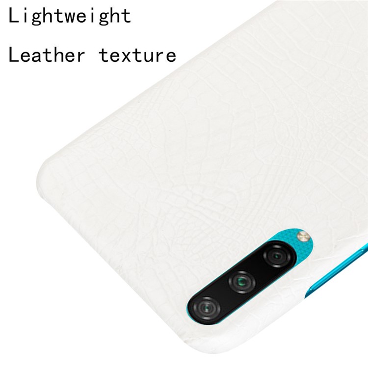 Crocodile Skin PU Leather Coated Plastic Shell Case for Huawei Honor Play 3 - White-4
