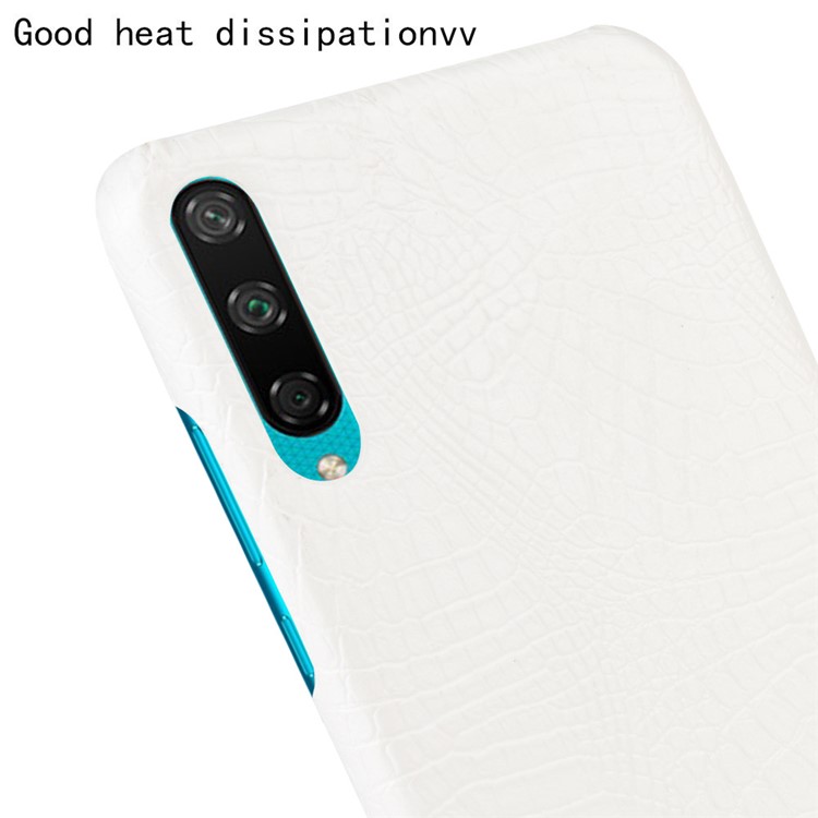 Crocodile Skin PU Leather Coated Plastic Shell Case for Huawei Honor Play 3 - White-5