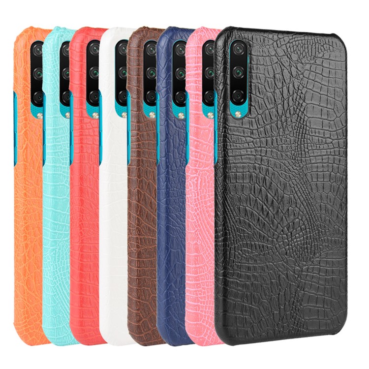 Crocodile Skin PU Leather Coated Plastic Shell Case for Huawei Honor Play 3 - White-6