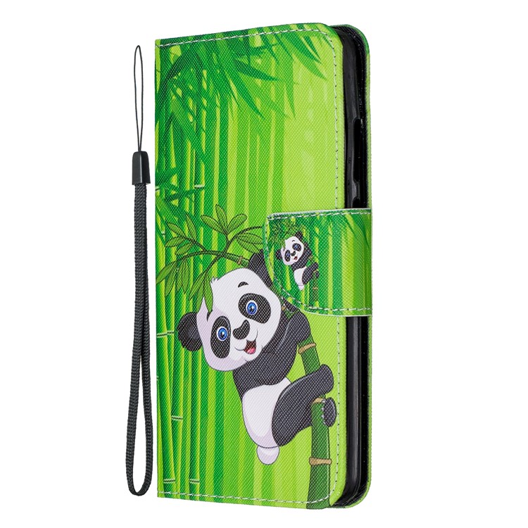 Pattern Printing Cross Texture Leather Wallet Stand Case for Huawei Mate 30 - Panda-2