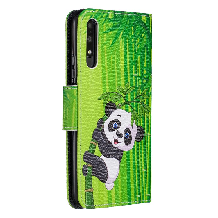 Caso Della Copertura Del Telefono Portafogli In Pelle Stampa Modello Per Huawei Onore 9X Pro / Onore 9X - Panda-3
