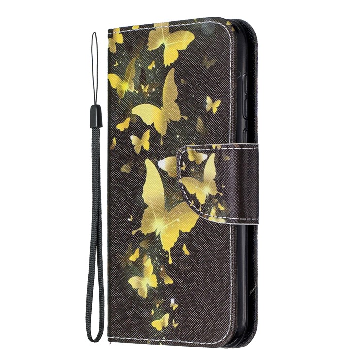 Pattern Printing Leather Wallet Phone Cover Case for Huawei Honor 8S / Y5 (2019) - Gold Butterfly-2