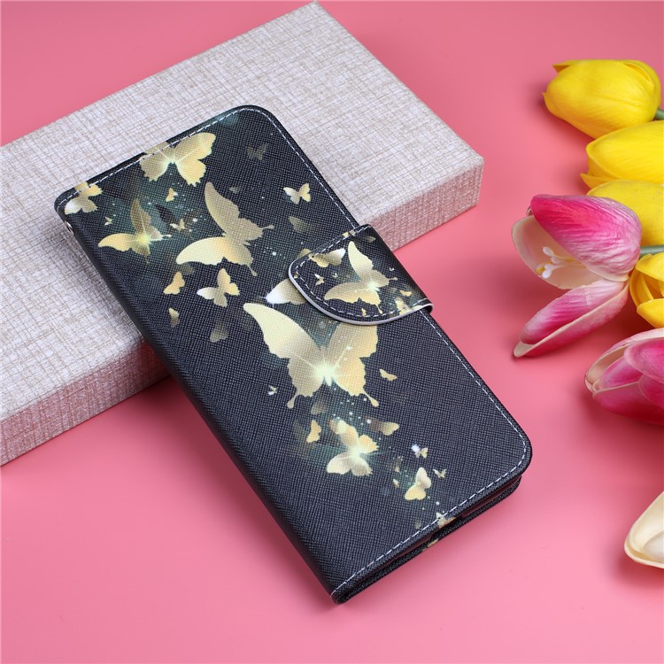 Pattern Printing Leather Wallet Phone Cover Case for Huawei Honor 8S / Y5 (2019) - Gold Butterfly-8