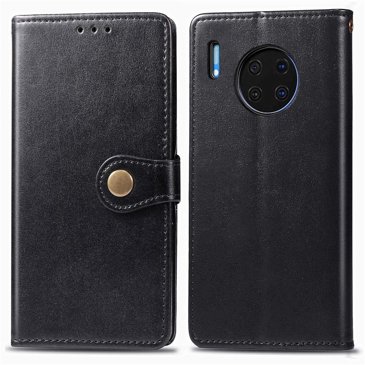 For Huawei Mate 30 HAT PRINCE PU Leather + TPU Litchi Skin Shell - Black-1