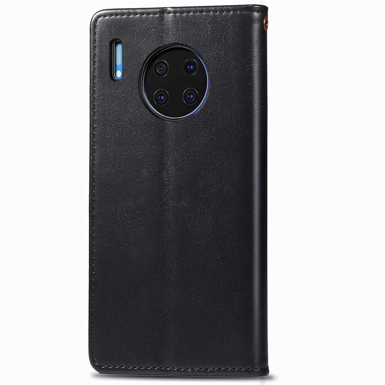 For Huawei Mate 30 Pro HAT PRINCE Litchi Skin PU Leather + TPU Wallet Cell Shell Cover - Black-3