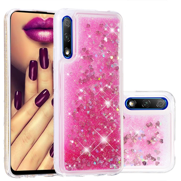 Quicksand Dynamic Glittery Sequins TPU Casing for Huawei Honor 9X/9X Pro - Pink-1