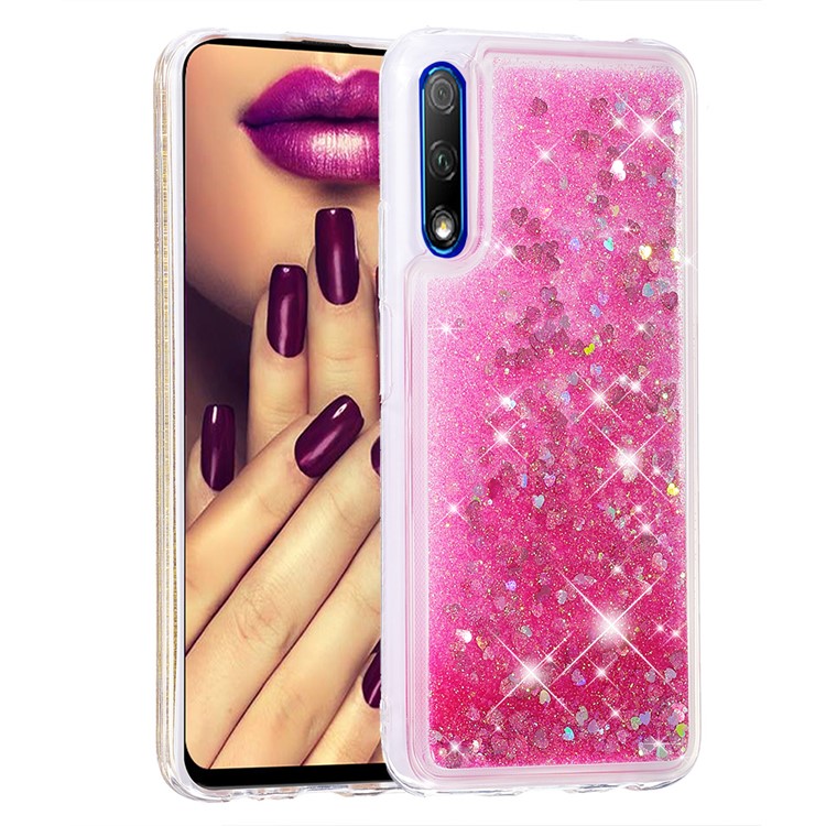 Quicksand Dynamic Glittery Sequins TPU Casing for Huawei Honor 9X/9X Pro - Pink-3