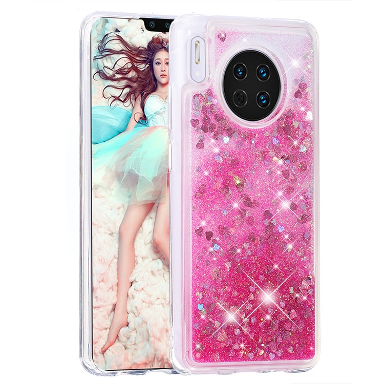 Quicksand Dynamic Glittery Sequins TPU Shell Cover for Huawei Mate 30 - Pink-3