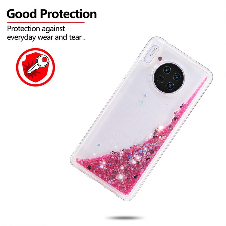 Quicksand Dynamic Glittery Sequins TPU Shell Cover for Huawei Mate 30 - Pink-4