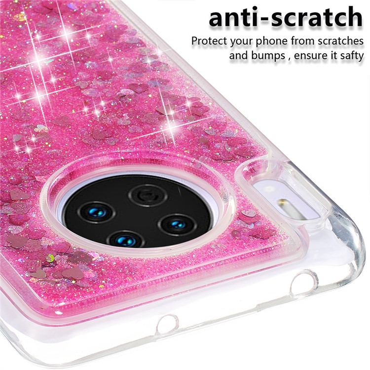 Quicksand Dynamic Glittery Sequins TPU Shell Cover for Huawei Mate 30 - Pink-5