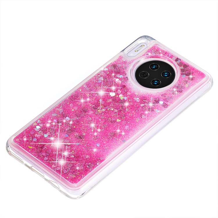 Quicksand Dynamic Glittery Sequins TPU Shell Cover for Huawei Mate 30 - Pink-6