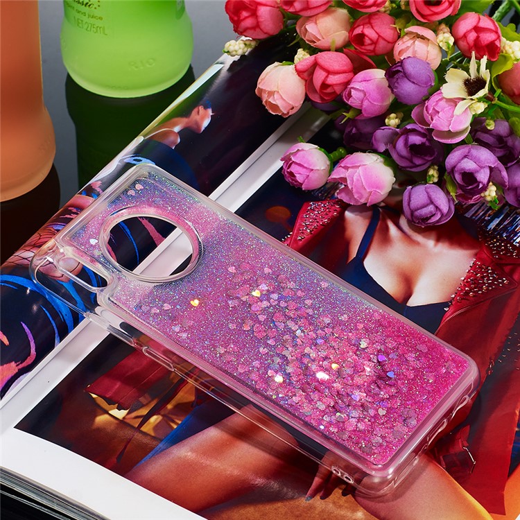 Quicksand Dynamic Glittery Sequins TPU Shell Cover for Huawei Mate 30 - Pink-7