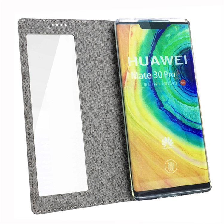 IVL Boîtier De Téléphone En Cuir Fenêtre De Vue Stand DMX Pliage Pour 30 Pro Huawei Compagnon - Gris-10