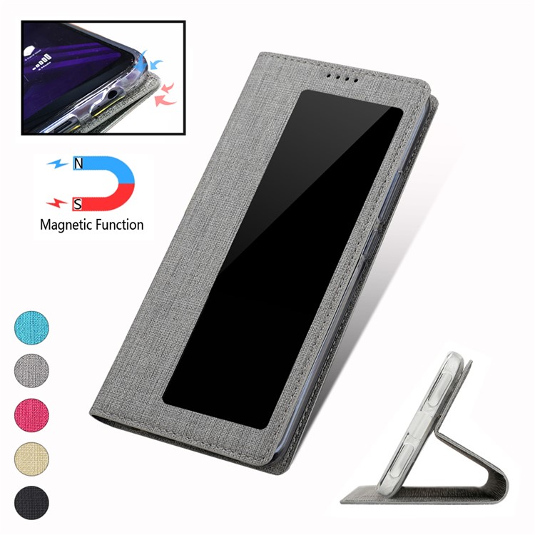 IVL Boîtier De Téléphone En Cuir Fenêtre De Vue Stand DMX Pliage Pour 30 Pro Huawei Compagnon - Gris-19